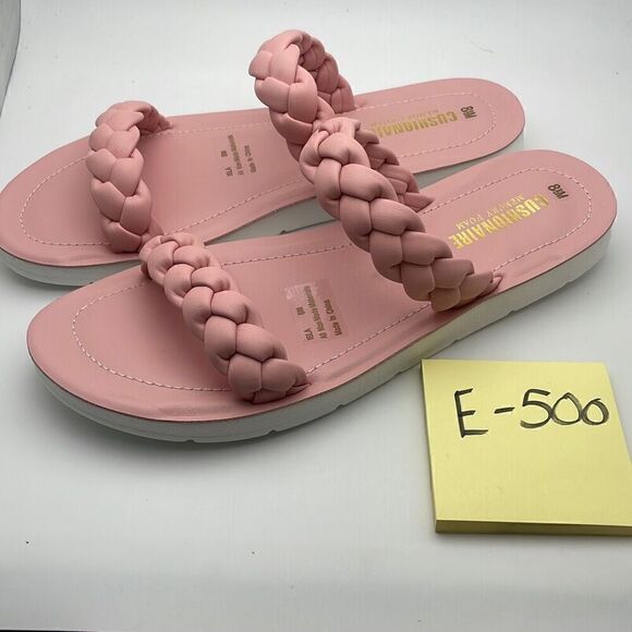 CUSHIONAIRE Women's braided slide sandal SIZE 8.5 PINK - Picture 3 of 8